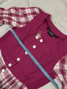 Chic Pink Plaid Button-Up Dress