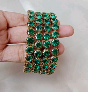Stunning Green Crystal Bangles