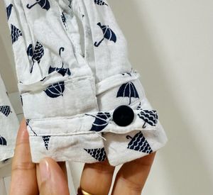 MANGO Casual White Printed Button-Up Shirt