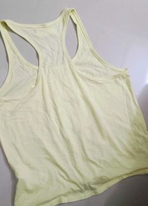 Yellow Graphic Tie-Front Tank Top