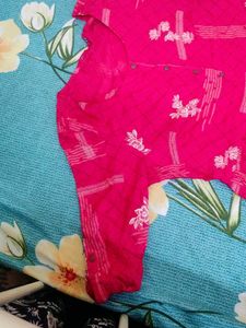 Vibrant Pink Printed Kurta