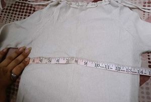 Chic Cream Ribbed Knit Top