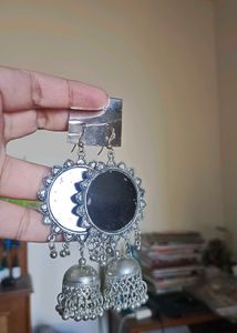 Oxidised Long Mirror Jhumka Partywear