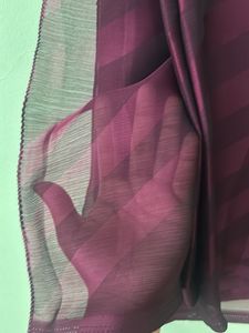 Burgundy Striped Saree