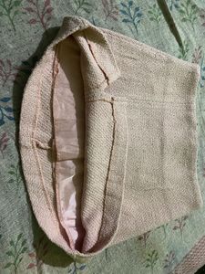 Woven Mini Skirt with Slit