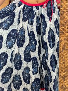 Blue & White Floral Print Skirt