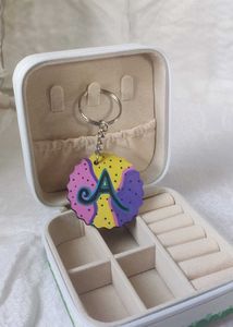 hand painted keychain + jewellery box combo