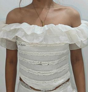 Boho Off-Shoulder Ruffle Top