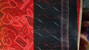 Red Green Black Mixed Churidar Material