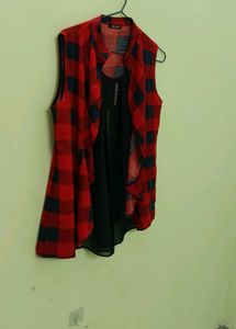 Red Checked Layered top