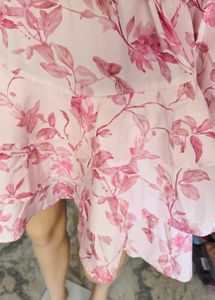 Savana Chic Pink Floral Tiered Dress