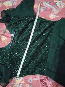 Emerald Green Sequined Gown