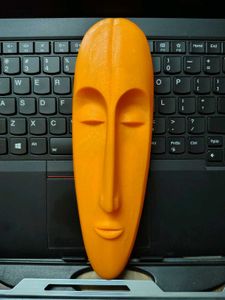 Orange Tribal Mask Home Decor