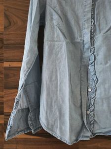 Light Blue Ruffle Shirt