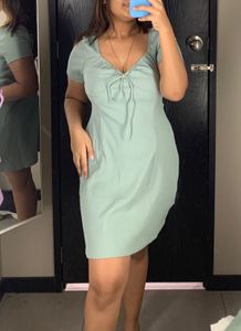 Tie Detail Ribbed Dress H&M