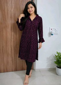 Beautiful Maroon Floral Embroidered Kurta