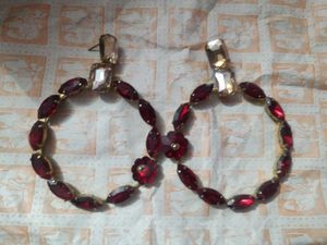 Red Jewel Statement Earrings