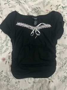 Black Lace Trimmed Top