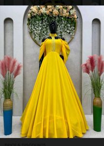 Elegant Yellow Ethnic Westrn Gown