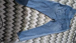 Blue Jeans with Side Print