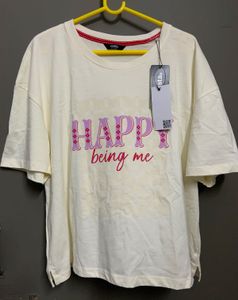 YOUSTA Typographic Print Oversized T-shirt
