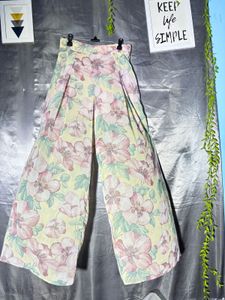ZARA Floral Wide Leg Pants