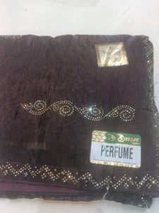 Embellished Dark Brown Saree