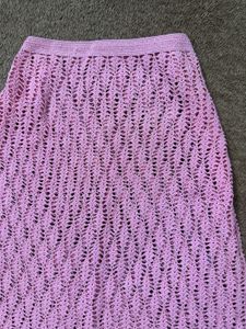 Pink Crochet see through Midi Skirt- M