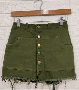 Olive Green Mini Skirt
