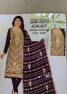 Beautiful Semi Stitched Suit Stones Work