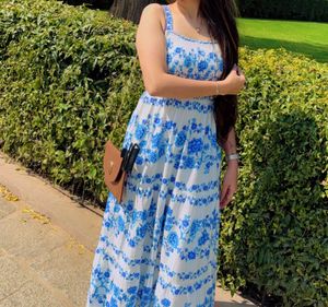 Boho Blue Floral Maxi Dress