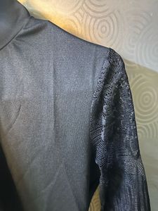 Black Lace Sleeve Bodysuit