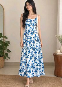 Blue Floral Maxi Dress