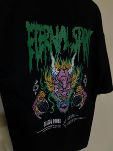 Black Oversized Back Printed T Shirt