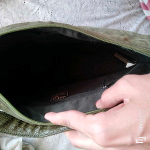 Stylish Olive Green Suede Hobo Bag