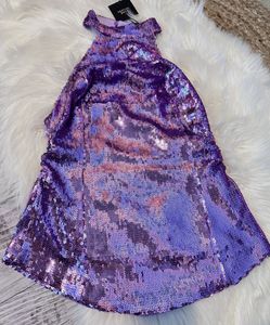 ZARA lilac sequin  Halter Top