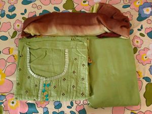 dress material for kurta set with dupatta, cotton