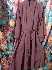 Elegant Tiered Abaya Gown with Hijab