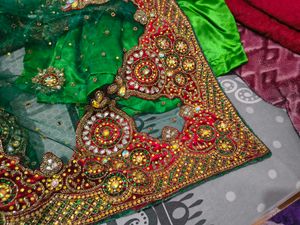 Ravishing Heavy Green Net Saree
