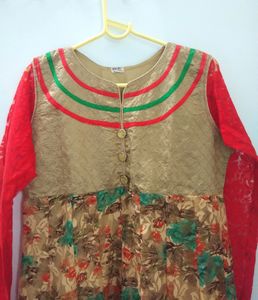 Multicolour Anarkali Pattern Kurti/Ethnic Gown