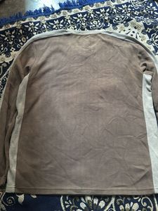 Men's Brown V-Neck Long Sleeve T-Shirt