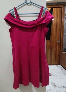 Chic Pink Off-Shoulder Dress