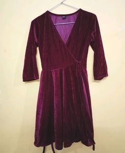 Velvet Wrap Mini Dress