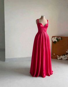 Elegant red Satin Corset Dress