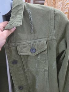 Roadster Olive Green Denim Jacket