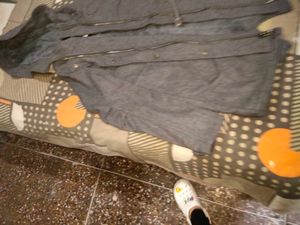 Grey Hooded Jacket korean fur inside