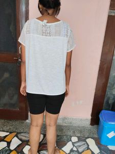 Sheer Lace Short Sleeve Top
