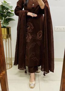 Elegant Brown Kurta Set with Dupatta