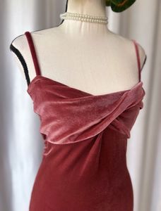Korean Velvet Strappy Dress