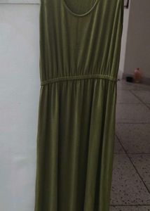 Forever 21 Sleeveless Olive Green Maxi Dress